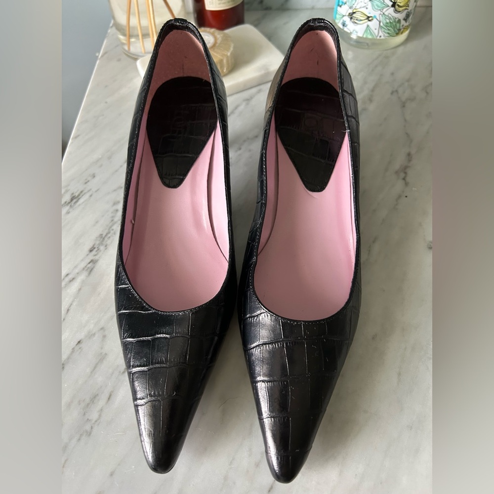 Ann Taylor Black with Croc-Embossed Texture